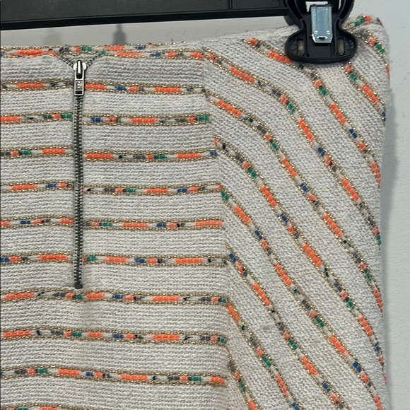 Maeve anthro tweed Striped Orange metallic and ivory Women's Skirt - Picture 7 of 9